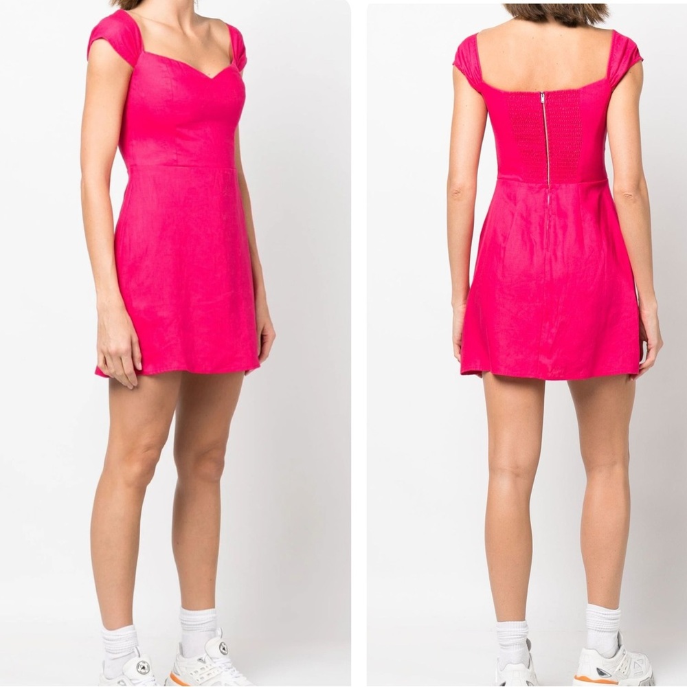 REFORMATION Gavina Linen Mini Dress‎. Size 8